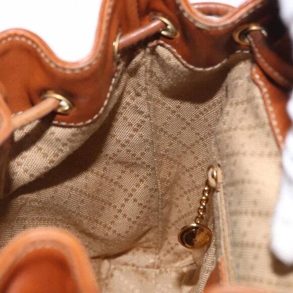 GUCCI Bamboo Backpack Leather Brown Gold Auth 154653 main image 15